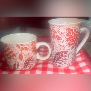 Starbucks Fall leaves coffee mugs Autumn Lot of 2
